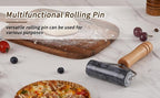 Small Marble Rolling Pin Pizza Roller with Dough Scraper Cutter, Marble Roller Non-Stick T-Type, For Cake Baking Tortilla Fudge Pizza Cookies and Other Kitchen Baking Cooking (Black).