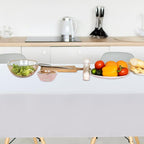 sancua 10 Pack White Tablecloth 60 x 120 Inch, Rectangle Table Cloth for 8 Feet Tables - Stain and Wrinkle Resistant Washable Polyester Table Cover for Dining Tables, Buffet Parties and Camping