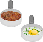 2Pcs Egg Rings Set, Stainless Steel Round Ring for Frying Eggs Pancakes Maker Molds Cooking Shaper for Breakfast