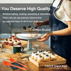 Walfos Silicone Basting Pastry Brush, Heat Resistant Pastry Brush Set, Strong Steel Core and One-Pieces Design, Perfect for BBQ Grill Kitchen Cooking, BPA Free and Dishwasher safe, 2 Pcs (orange)