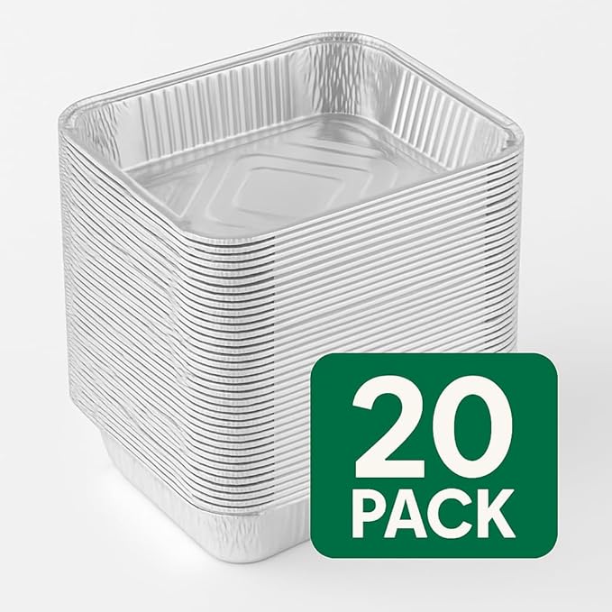 Ruthy's Outlet Disposable Aluminum Foil Pans, Half Size Steam Table Deep, 30 Pack, Silver, 2.5 Inches Deep (20 Pack)