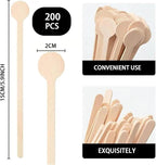 200Pcs Coffee Stirrers- 5.9 Inch Natural Wooden Coffee Stirrers With Round Ends, Disposable Biodegradable Cafe Grade Coffee Stir Sticks Wood Beverage Mixer for Coffee Cocktails Milk Tea