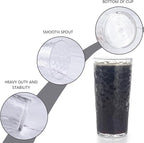 Yalin 24-Ounce Plastic Tumbler Acrylic Drinking Glasses, Reusable Plastic Cups, Stackable, BPA-Free, Shatter Proof, Dishwasher Safe, Set of 8 (Clear)