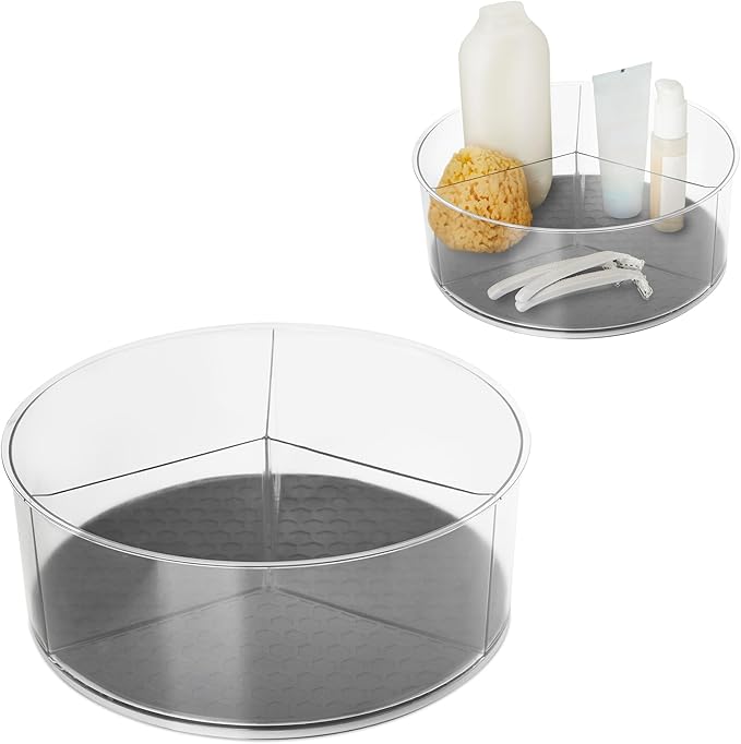 Spectrum Lazy Susan Organizer, Hexa 3 Divider 11" - Lazy Susan Turntable for Cabinet, Refrigerator, Pantry, Table, & Shelf - Rotating & Spinning Pantry Organization - Spice Rack Storage for Fridge
