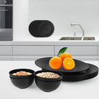 greenandlife 24oz/4PCS Wheat Straw Cereal Bowls, Lightweight Unbreakable Noodle Fruit Soup Rice Bowls Dishwasher Microwave Safe Bowl Sets, Non-toxin, BPA Free, Black