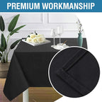 H.VERSAILTEX Linen Textured Table Cloths 54 x 70 Inch Premium Solid Tablecloth Spill-Proof Waterproof Table Cover for Dining Buffet Feature Extra Soft and Thick Fabric Wrinkle Free, Black