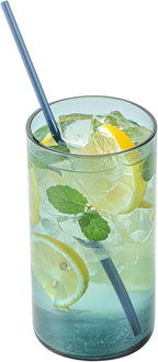 Restaurantware-Vetri 16 Ounce Tall Drinking Glasses, 6 Dishwashable Beverage Glasses - No-Lead, Elegant, Blue Glass Tumblers, Ideal For Water, Juice Beer, Cocktails, Liquor, Iced Tea, And More