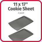GoodCook AirPerfect Non-Stick 17” X 11" Cookie Sheet Set , Homemade, Frozen & Leftover Slices, Set of 2