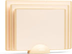 SMIRLY Plastic Cutting Board Set with Holder 3 Pieces, Non-Slip Dishwasher Safe Chopping Boards for Kitchen, Cream White