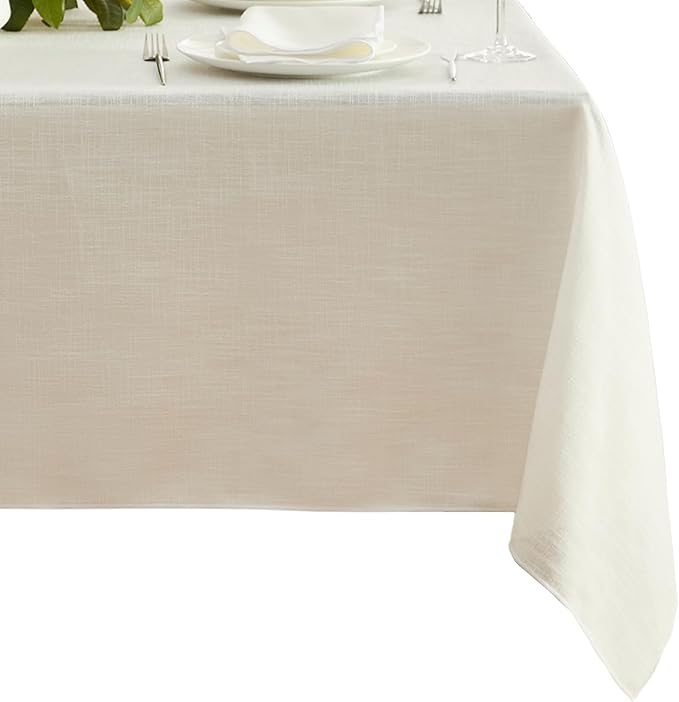 Elrene Home Fashions Villeroy & Boch Classic Embroidered Border Tablecloth - Elegant Table Cover for Dining Table, Weddings, Events, White, 60"x144" Rectangle