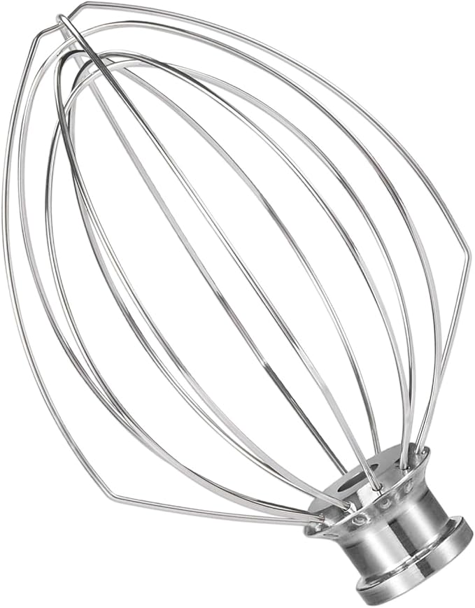 Wire Whip for KitchenAid Stand Mixer, airkitrep K5AWW Whisk Replacement, Stainless Steel 6 Wire Whip Attachment, Balloon Whisk Fit for Kitchen Aid 5 Quart Bowl-Lift, Ideal for Beating Eggs, Cream