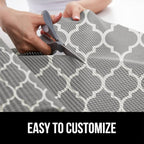 GORILLA GRIP powerGRIP Drawer Shelf and Cabinet Liner, Thick Strong Hold, Non-Adhesive Liners Protect Kitchen Cabinets and Cupboard, Bathroom Drawers, Easy Install, Breathable Mat, 12" x30' Quatrefoil