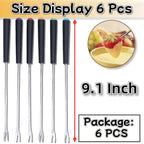 Stainless Steel Fondue Forks 6Pcs 9.1" with Heat Resistant Handle Color Fondue Set Fondue Sticks Fondue Cheese for Grill Cake Chocolate Meat Fruits Cheese Fondue Fountain Roast Marshmallows Dessert