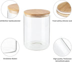 Food Storage Jars,2pack-105 Ounces3100ML -Stackable Glass Storage Containers Clear Glass Food Canister with Bamboo Lid Airtight For Serving Tea, Coffee, Flour, Sugar, Candy, Cookie, Spice and More