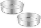 Homikit Round Cake Pan Set of 2, 8 Inch Stainless Steel Baking Layer Cake Pans, 2” Non Toxic Healthy Deep Nonstick Cake Tins, Leak-proof & Easy Releasing, Oven & Dishwasher Safe