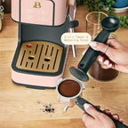 Beautiful 20-Bar Slim Espresso Machine | Single & Double Shot Programmable Brewing, Compact 4.7-in Width, Stainless Cup Warmer, Auto Shut-Off, 50 oz Tank (Rose)