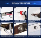 Towel Hook Rack Brushed Nickel 17-Inch Coat Hook Rail Wall Mounted with 7 Hooks, Durable Wall Hangers for Bedroom, Bathroom, Foyer, Hallway (304 Stainless Steel)