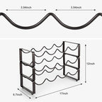 Stackable Wine Rack Countertop, 12 Bottles 3 Tier Wine Cabinet Counter, Wine Rack Holder and Storage, Metal Wine Bottle Holder Freestanding for Cabinet