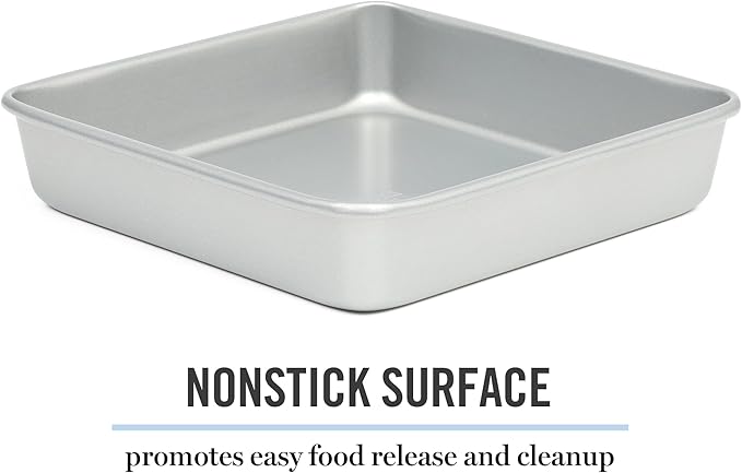 Martha Stewart Gallen 9 Inch Square Nonstick Carbon Steel Cake Pan - Silver