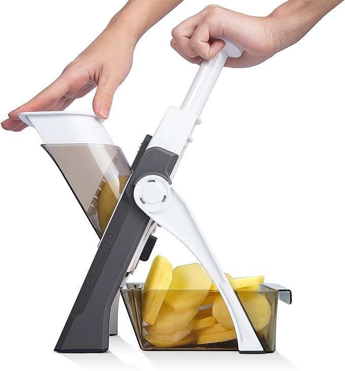 ONCE FOR ALL Safe Mandoline Slicer For Kitchen, Professional Vegetable Slicer For Food Potato Slices, Thickness Adjustable 0.1-8 mm Kitchen Artifact Fast Meal Prep