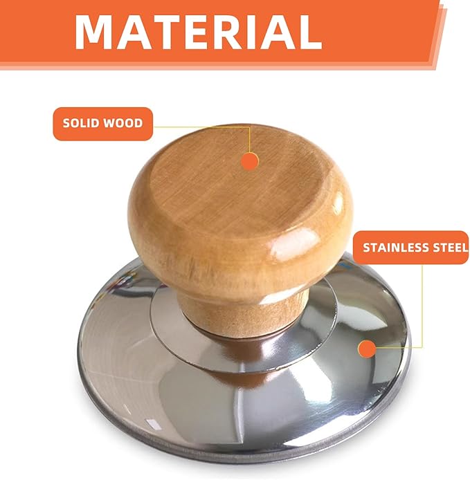 3 Pac Pot Lid Wood Knob, Universal Pot Lid Replacement Knobs,tempered glass pot lid pan cover with wood knob kitchen cooking-Great for Slow Cookers, Skillets and Kitchen Cookware Covers,