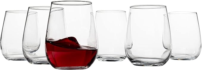 Vikko 12.25 Ounce Stemless Wine Glasses | – Dishwasher Safe – For Parties, Weddings, and Everyday – Great Gift Idea – Set of Six Stemless Wine Glass Tumblers