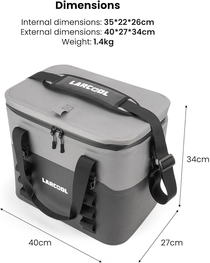 Soft Cooler Bag 24 Can Ultra-Tough Small Cooler, Insulated Soft Sided Cooler Bag, Portable Small Ice Chest with Shoulder Strap, Waterproof Cooler Bag for Camping, Beach, Picnic, Car, Fishing