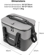 Soft Cooler Bag 24 Can Ultra-Tough Small Cooler, Insulated Soft Sided Cooler Bag, Portable Small Ice Chest with Shoulder Strap, Waterproof Cooler Bag for Camping, Beach, Picnic, Car, Fishing