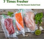MEGAWISE Vacuum Sealer Bags (8''x 12''-110pcs) for Food Freshness Preservation, BPA Free Vacuum Storage Bags for Food or Sous Vide, Seal a Meal,Double-Sided Texture, Double Lock Freshness (110 count)
