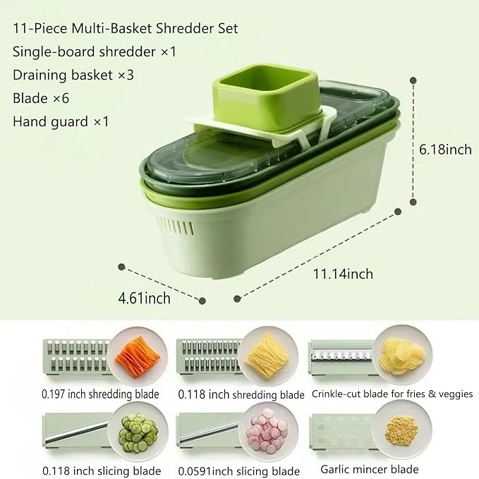 Stainless Steel Box Grater with Container - 6-in-1 Kitchen Slicer & Shredder for Cheese, Vegetables, Fruits - Dishwasher Safe, Non-Slip Base, Ergonomic Handle