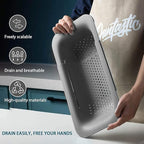 Collapsible Sink Colanders and Strainers Basket Over the Sink Colander Collapsible Colander Extendable Plastic Fruit Vegetable Strainer Drainer Basket for Kitchen (Length 14.3 inch-19.4 inch) (Gray)