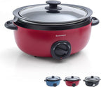 3.5 Quart Slow Cooker Red Uniform Heating,Non Stick Pot,Aluminum, Makes Your Food More Delicious.Suitable as a Gift for Wives,Parents,and Friends