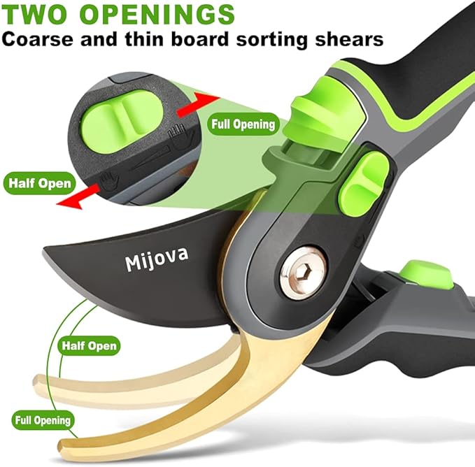 Pruning Shears, Heavy Duty Handheld Gardening Scissors, High Carbon Steel Plant Shears Use for Gardening Pruners, Floral Shrubs and Vines, Professional labor-saving Secateurs