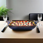 Ceramics Au Gratin baking Dishes Set of 2, Baking Tray Bake ware, 14.4oz Ramekins, for Pie Pan, Appetizer, Tart, Dessert, Quiche, Oven Small dish, individual dishes, Rectangular 9.8 Inch