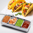 TIKUSAN Stainless Steel Seasoning Container Yakumi Pan Spice Storage Box Tray with Lid Medium Size Made in Japan (3 Containers)