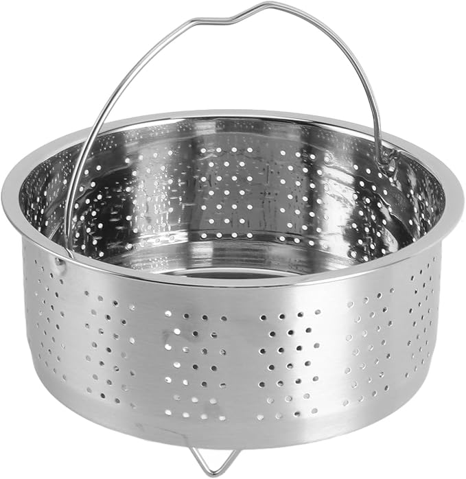 TOPINCN Steam Basket, Stainless Steel Steam Basket with Handle Sugar Removal Rice Cooker Insert Steaming Rack Steamer Cookware Steamer for Cooking (20cm)