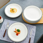 10.5-inch Porcelain Dinner Plate Set of 6 - Microwave, Oven and Dishwasher Safe, Scratch Resistant. (Classic Dark Green)