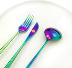 Rainbow 36-Pieces Silverware Flatware Mirror Polished Dinnerware, 18/0 Stainless Steel Cutlery Set For Home Kitchen Party Hotel Restaurant Wedding Service for 6