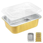 11"x8" Sturdy Foil Pans + Snap-On Lids (5 Pack) | 2X Thicker Heavy Duty Reusable 112oz | Grill Oven Microwavable Pot | 3.3" Deep Disposable Aluminum Tin for Baking, Cooking