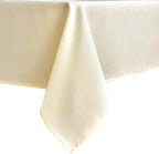 maxmill Square Tablecloth Swirl Design Water Resistance Antiwrinkle Heavy Weight Soft Table Cloth for Buffet Banquet Parties Event Holiday Dinner Square 70 x 70 Inch Ivory
