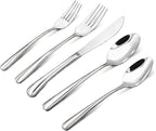 Silverware Set, Flatware Set – 18/10 Stainless Steel with Steak Knives, Mirror Polished, Ergonomic Handles, Dishwasher Safe, Perfect for Home, Party, Wedding, 20-Piece for 4 (Silver)