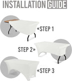 Utopia Kitchen 6FT Spandex Tablecloth [1 Pack, White] 200 GSM Stretch, Fitted, Washable and Wrinkle Resistant Table Cloth Rectangle Cover for Trade Shows, Wedding, Parties [72Lx30Wx30H Inch]