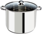 Ecolution Stainless Steel Stock Pot, Encapsulated Induction Ready Cooking Pot with Glass Lid, Oven Safe, Dishwasher Safe Soup Pot, 8-Quart