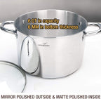HOMICHEF Stock Pot 6 Quart Nickel Free Stainless Steel - 6 Qt Soup Pot With Lid and Handle - Small Cooking Pot 6 Quart - Ideal for Soup, Sauce, and Induction Cooking