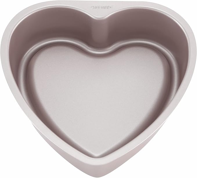 CHEFMADE Heart-Shaped Cake Pan, 8-Inch Non-Stick Food Bowl Bakeware for Oven Baking (Champagne Gold)