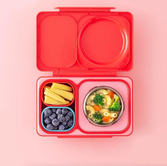 OmieBox UP (2 pack) Leakproof Dips Containers To Go, Salad Dressing Container, Condiment Container with Lids - Food Safe Silicone - 4.5 ounces (Pink/Teal)