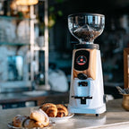 AllGround Sense All Purpose Home Coffee Grinder - Residential Grinder - Made in Italy - By Fiorenzato (White w/Wood)