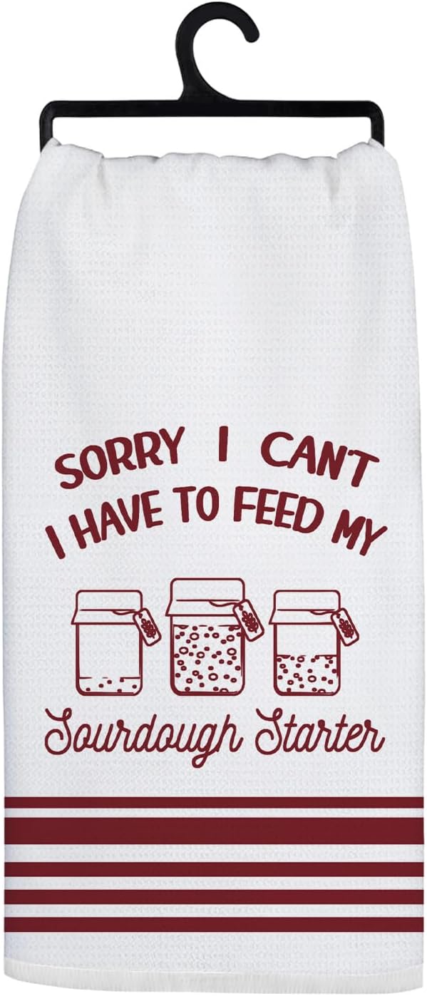Funny Sourdough Baking Kitchen Towels, Gifts for Sourdough Bakers Tea Dish Towels for Kitchen, Baking Lover Gifts Decorative Hand Towels, 16x24 Inch Wine red