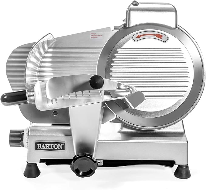 Barton Commercial Meat Slicer w/10" Blade Semi-Auto Stainless Steel Electric Food Cutter Machine Home Cheese Bread Deli Vegetable Potato