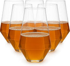 48 Pack Diamond Unbreakable Stemless Plastic Wine Stemless Toasting coacktail Glasses, Durable 9 Oz BPA-Free Disposable Champagne Flutes for Weddings, Bars, Events, and Celebrations (Clear)